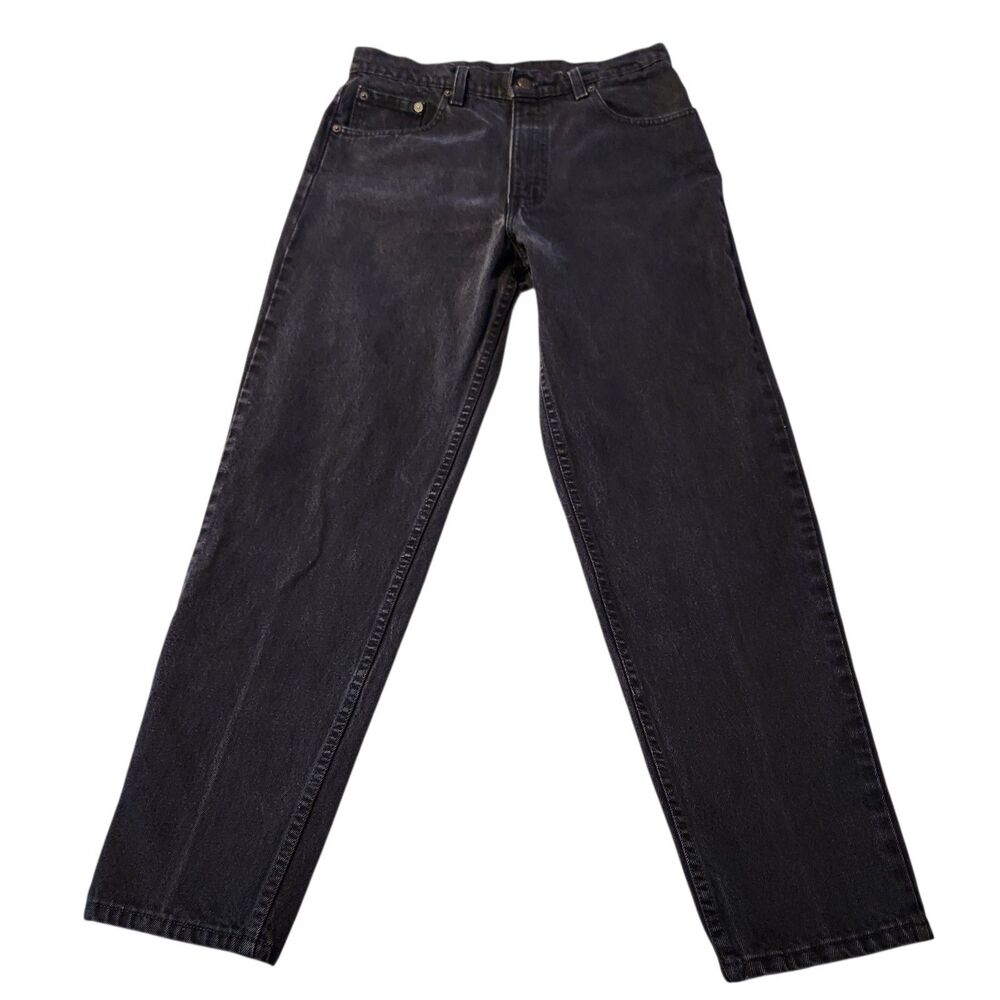 Vintage Levis 550 Mens Relaxed Fit Tapered Leg Black Denim Jeans USA 32x28.5*